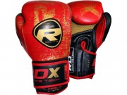 Боксерские перчатки RDX Ultra Gold Red фото
